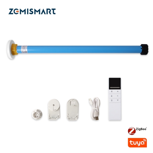 Zemismart Zigbee Roller Motor for 36 37mm Tube Rechargable Smart Electric Engine Tuya Alexa Google Home Smart Remote Control