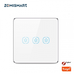 Zemismart Tuya Zigbee Neutral Required Light Switch with Aluminum Frame Glass Touch Switch Alexa Echo Google Home Assistant Control