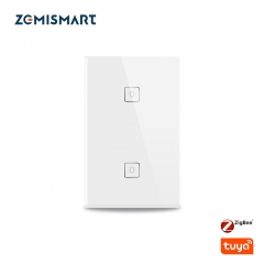 Zigbee 2 Gangs Wall Light Switch Work With Amazon Alexa Google Home via SmartThings Bridge APP Phone Voice Control