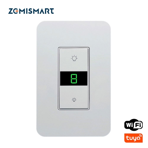 Zemismart WiFi US Dimmer Switch 110V  for Light with Display Screen Smart Life Alexa Google Home Enable