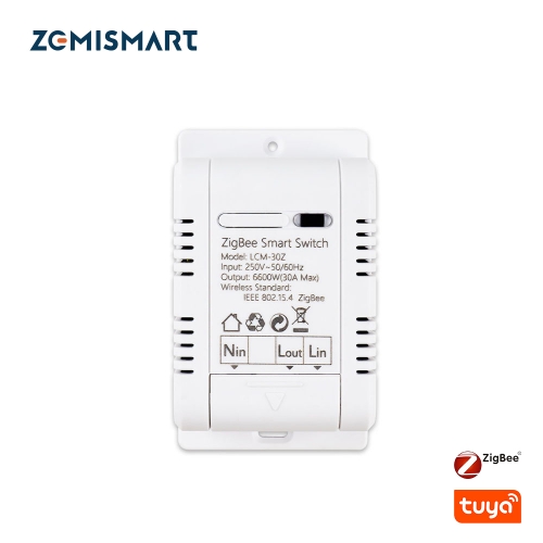 Zemismart Tuya Zigbee 30A Smart Switch Circuit Breaker Alexa Google Home Control Timer Relay Work with HomeKit Via M1 Hub 220V