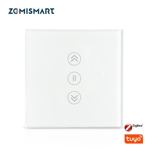 Zemismart Energy Saving EU Zigbee Curtain Switch Electric Smart Blind Switches TUYA Alexa Google Home Voice Control Backlit optional