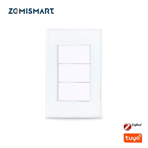 Zemismart Tuya Zigbee Smart 3 Gangs Light Switch Neutral Required Brazilian Wall Interrupter Alexa Google Home Work with HomeKit