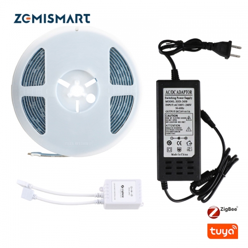 Zemismart Tuya Zigbee Driver with 5M 10M LED Light Strip RGBW Flexible TV Backlight Home Decor Work with HomeKit via ZMHK-01 Hub