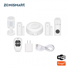 Zemismart Tuya WiFi Alarm Wireless Home Security System PIR Motion Detector Door Sensor 433Mhz Remote Smart Home Burglar Kits