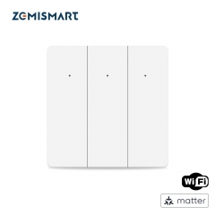 Zemismart Matter over Wifi Smart Push Button EU Switch 1 2 3 gang Compatible Home SmartThings Google Home App Control