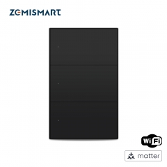 Zemismart Matter over Wifi Smart Push Button US Switch 1 2 3 4 6 gang Black Color Compatible Home SmartThings Google Home App Control