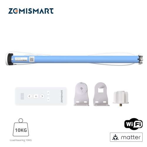 Zemismart Matter over WiFi 2N Roller Shade Blinds Motor Electric Curtain Motor for 37 38mm Tube Compatiable with HomeKit Alexa Google Assistant SmartT