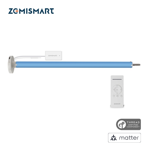 Zemismart Matter over Thread Built-in Battery Blind Motor compatible with 20/28mm Tubes HomeKit Google Home App Siri Control