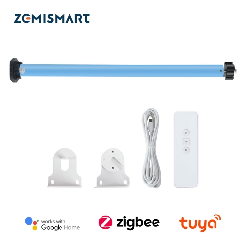 Zemismart Tuya Zigbee Rechargeable Roller Shade Motor For 37 38mm Tube Smart Life APP Control Works with Google Assistant