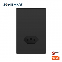 Zemismart Zigbee 20A Brazil Socket Smart Brazilian Wall Outlet Black Color Tuya Google Home Smartthings Homekit Control via M1 Matter Hub