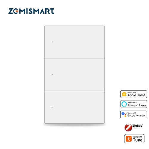 Zemismart Zigbee Neutral Push Switch SAA certification Wall Light Switches 1 2 3 4 Gangs White works with Tuya Interruptor Alexa Google Home Smartthin