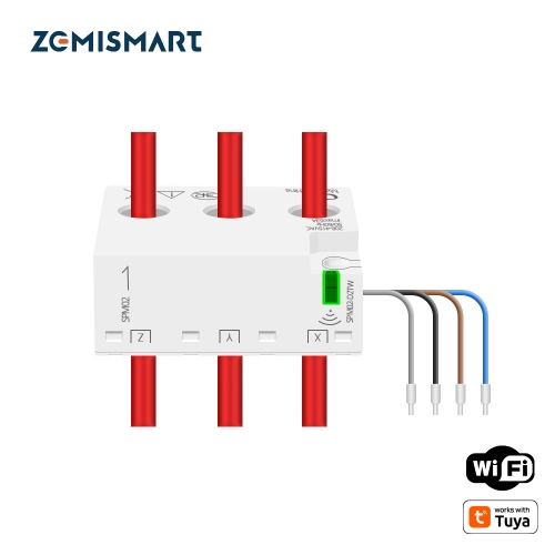 Zemismart 3 Phase WiFi Energy Meter Smart Power Consumption Monitor Max 63A Measure Alarm 208V 415V works with Tuya Smart Life App