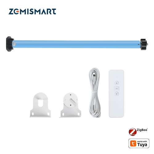 Zemismart Zigbee Rechargeable Roller Shade Motor For 37 38mm Tube works with Tuya Smart Life APP Control Works with Google Assistant