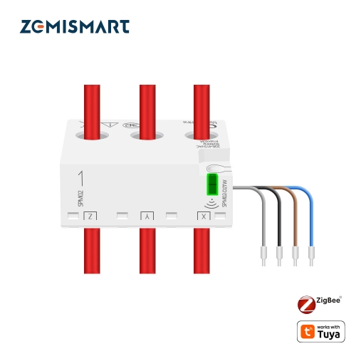 Zemismart Zigbee 3 Phase Electric Energy Meter 63A Smart Power Consumption Monitor Sensor Zigbee2mqtt works with Tuya Home Assistant