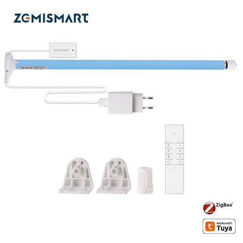 Zemismart Zigbee Plug-In Roller Blind Motor Compaticable with 17mm/25mm/28mm Tubes works with Tuya Voice App Control