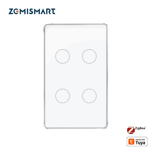 Zemismart  Zigbee Smart Switch HomeKit Touch Panel Switch US AU Interruptor works with Tuya Alexa Google Home Siri Control Wall Light Switch