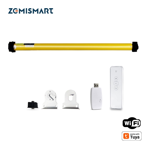 Zemismart WiFi Rechargable Roller Blind Motor With Adapter For 36mm 37mm 38mm Tube works with Tuya App control Alexa Voice App Control