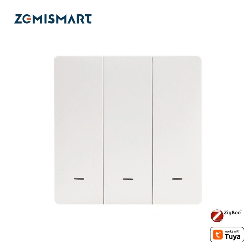 Zemismart Zigbee Light Switch Neutral Required EU Standard works with Tuya Alexa Google Home Timer Control Wall Push Button Switch