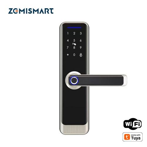 Zemismart Wifi Smart Digital Door Lock A270 Fingerprint IC Card Key Password Unlock with Doorbell Required Remote APP Unlock works with Tuya