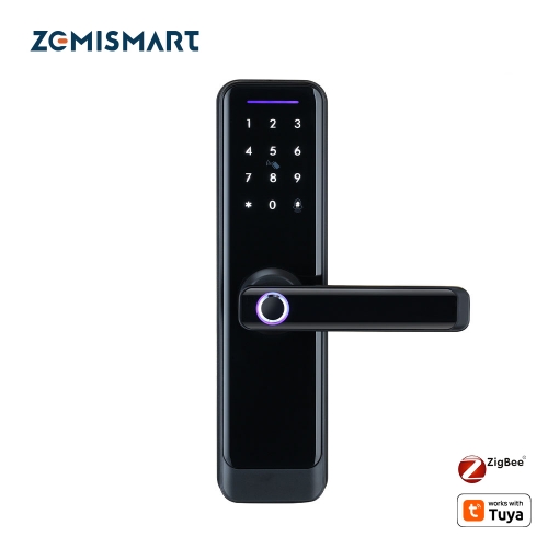 Zemismart Zigbee Smart Electronic Door Lock IC Card Key Password App Remote Unlock with Doorbell works with Tuya Security Biometric Fingerprint Lock