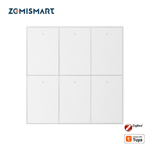 Zemismart Zigbee Push Wall Light Switches 6 Gangs with Neutral Interruptor works with Tuya Alexa Google Home Smart Life App Control