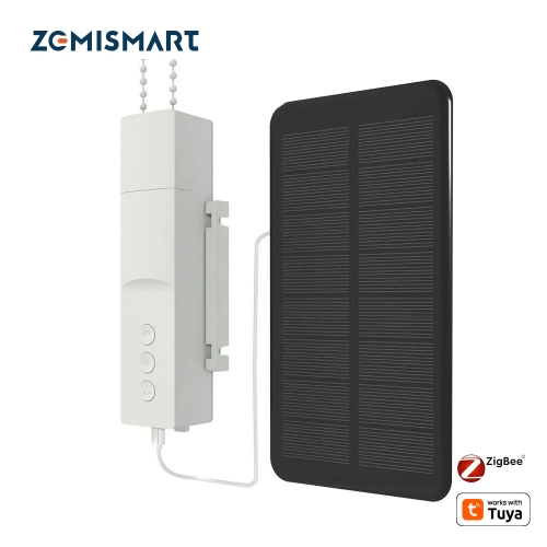 Zemismart New Update Zigbee Smart Roller Shade Driver Solar Panel Optional Blinds Motor Power By Battery works with Tuya Alexa Google Assistant Yandex