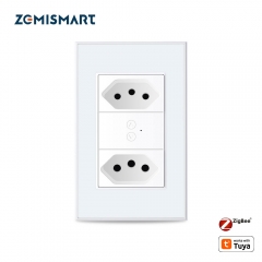 Zemismart New Design Zigbee Smart Brazil Socket 10A 20A Electric Brazilian Wall Dual Outlets works with Tuya Alexa Google HomeTimer Control