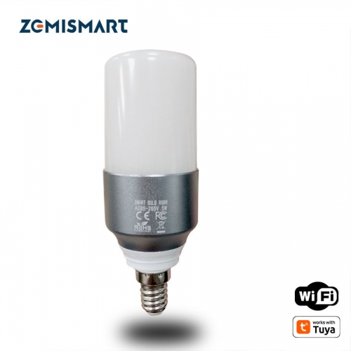 Zemismart WiFi E14 Bulb RGBW LED Candle Light Work with Tuya Alexa Echo Google Home Assistance Voice Timer Control Lamp