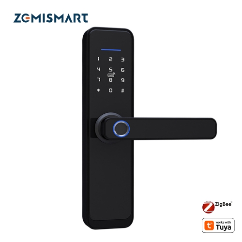 Zemismart Zigbee Alexa Voice Control Door Lock Intelligent Security Lock Encryption with Keys IC Cards works with Tuya Smart Life Control