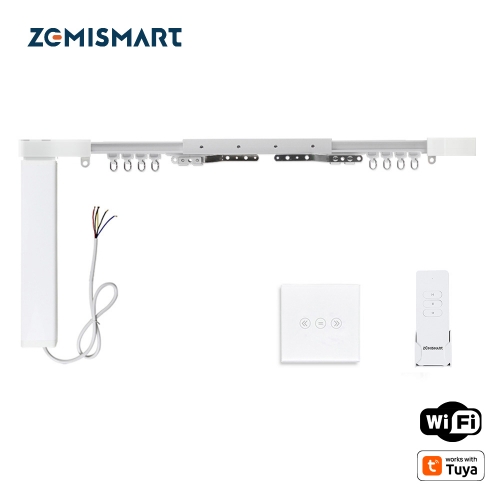 Zemismart WiFi Motorized Smart Curtain works with Tuya Alexa Google Home voice Control Customized Curtain Motor With Track