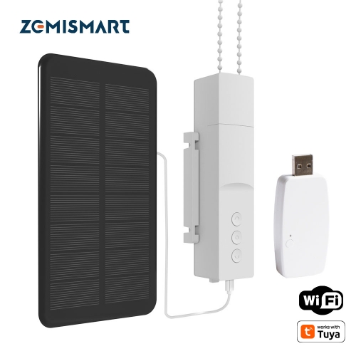 Zemismart New Version Wifi Smart Blind Driver Solar Panel Optional Roller Shade Motor Power By Battery works with Tuya Alexa Google Home