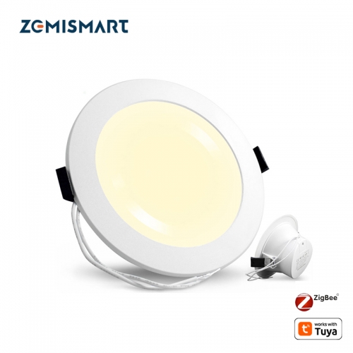 Zemismart Zigbee 3.0 Mesh LED Downlight CCT Smart Round Ceiling Lamp Dimmable Spotlighting works with Tuya Smartthings Alexa Google Home