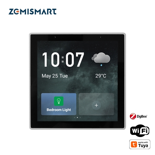 Zemismart Smart Multi-functional Central Control Panel 4 inches EU Touch Panel for Scenes Control WiFi Zigbee Devices works with Tuya