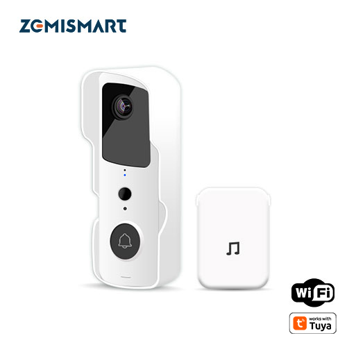 Zemismart WiFi Smart Waterproof Video Doorbell 1080P PIR Security Camera Real Time Monitor works with Tuya Alexa Google Home Voice Control