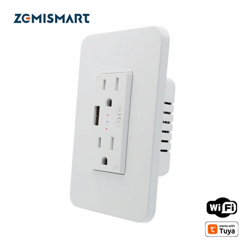 Zemismart US Wall Outlet 15A With USB Port Smart Life WiFi Control works with Tuya Alexa Google Home Voice Control