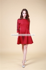 B1761 Solid Color Long Sleeves Women Dresses,Hot Sale Sexy Mini Fashion Dress