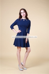 Vestidos largos de las mujeres de las mangas largas del color sólido B1775, mini vestido atractivo de la moda de la venta caliente