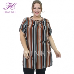 Women Summer Plus Size Short Sleeve Blouses And Tops