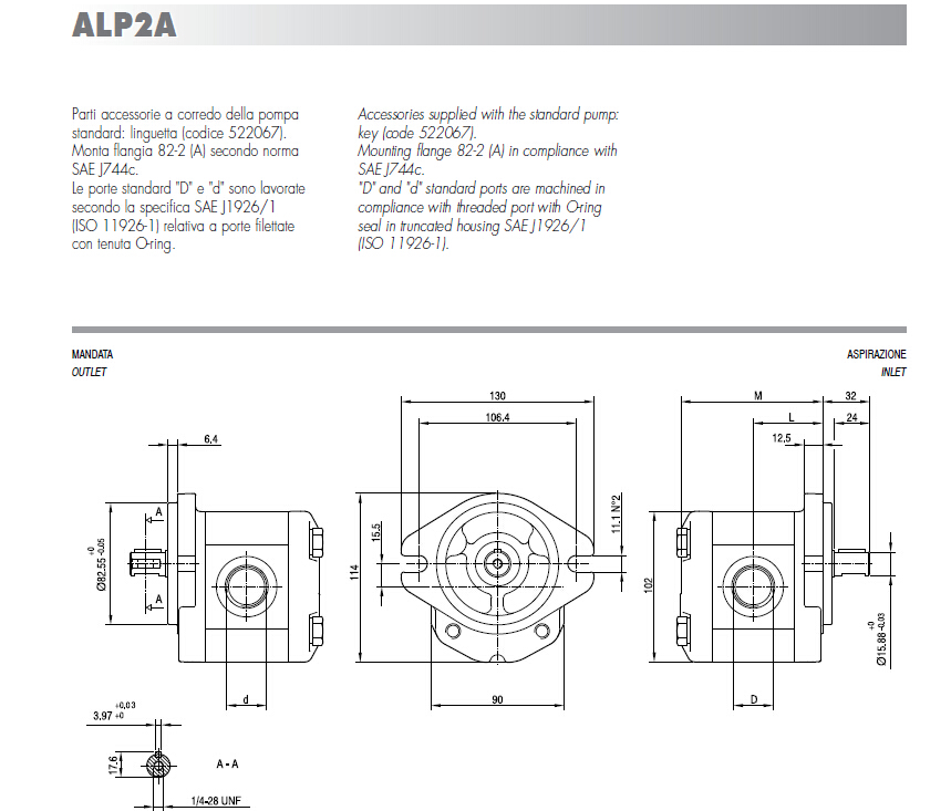 MARZOCCHI GEAR PUMP ALP2AD13S1