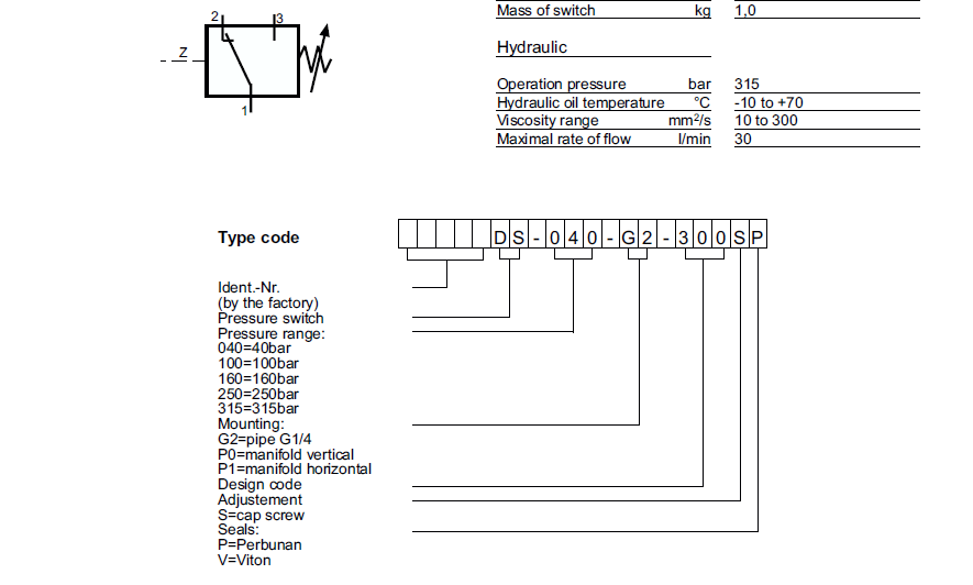 H+L SWITCH DS-250-P0-300-S-P