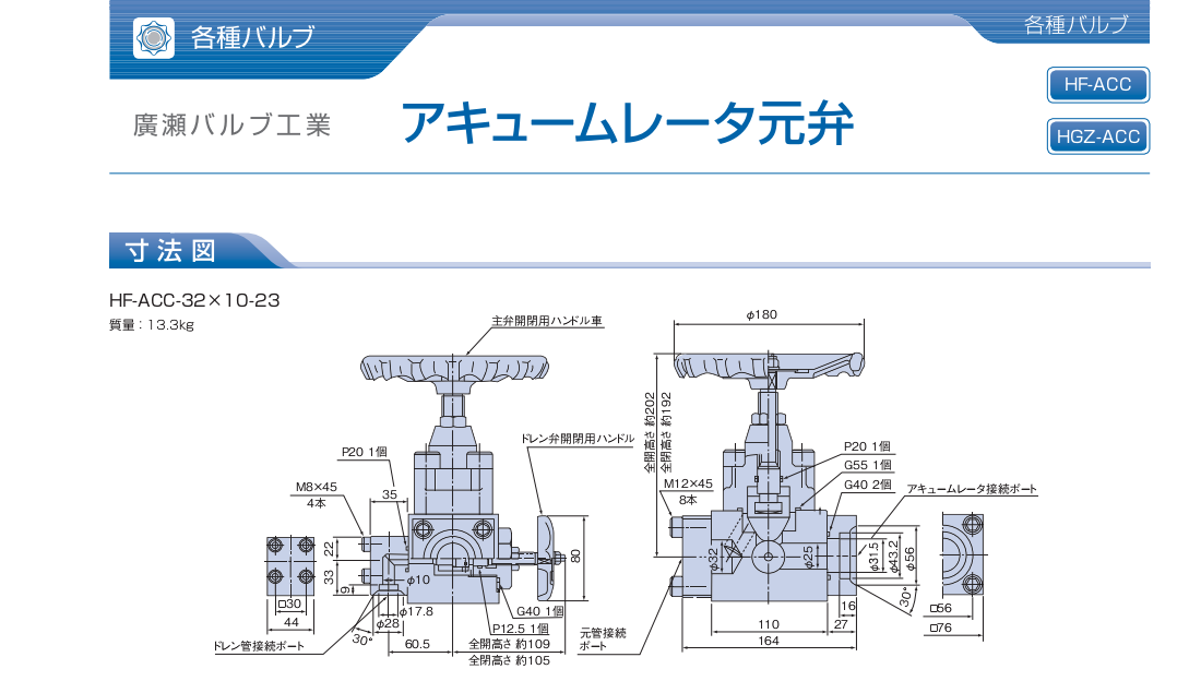 Hirose stop valve HF-ACC-32X10-23