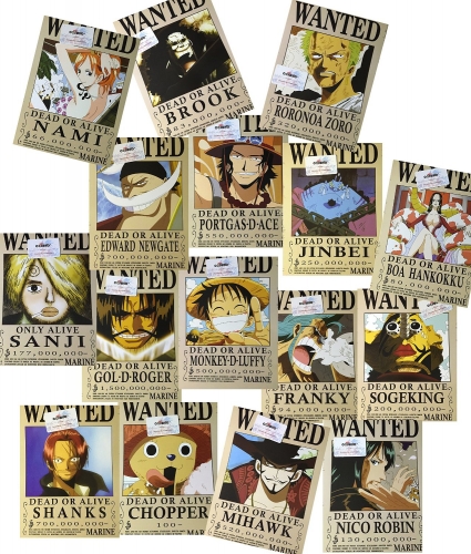 Cosplaywho One Piece Wanted Posters 16 pcs