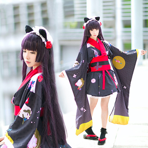 Oreimo Kuroneko Kimono Cosplay Outfit