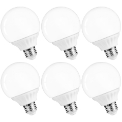 LOHAS LED G25 Globe Light Bulb, 6 Watt LED Globe Lights, 45 Watt Equivalent, 2700K Warm White, Medium Base (E26), Not Dimmable, 6 Pack