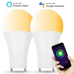 LOHAS A19 WiFi Smart LED Bulb, GU24 9W Base Lights, Tunable White(2 Pack)