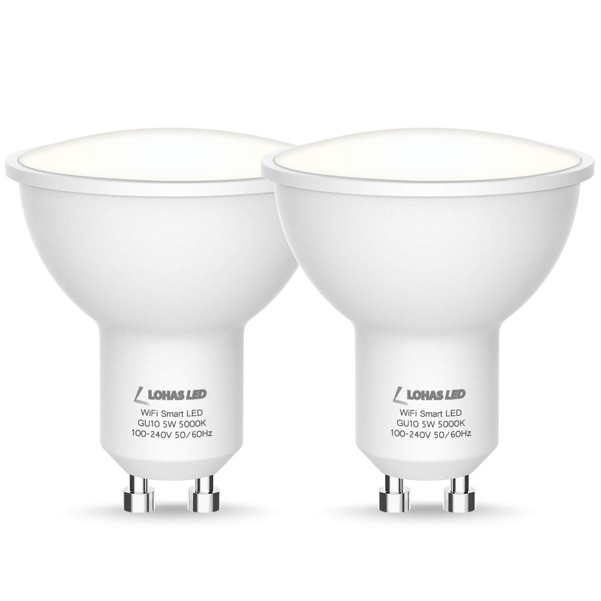 LOHAS LED Smart Bulb Work with Alexa and Google Home,GU10 5W,Daylight,Dimmable