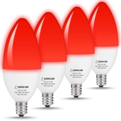 LOHAS LED Smart Bulbs Work with Smart Phone APP,  Candle, E12 6W Red Glow