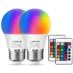 LOHAS LED RGB Bulb Dimmable by Controller,A15 E26 5W,Daylight&Multicolored