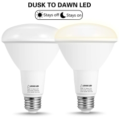 LOHAS Light Sensor bulb, Dusk-to-Dawn Flood Light, BR30 E26 12W, Crystal White 5000K
